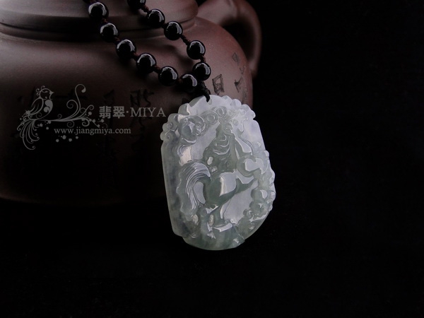 翡翠十二生肖挂坠马牌