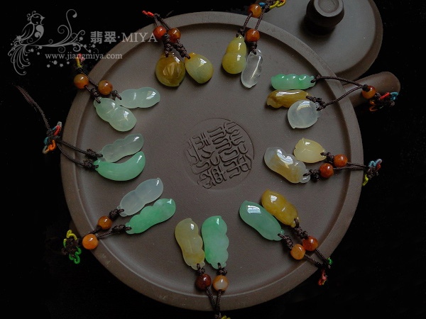 翡翠编制手机链