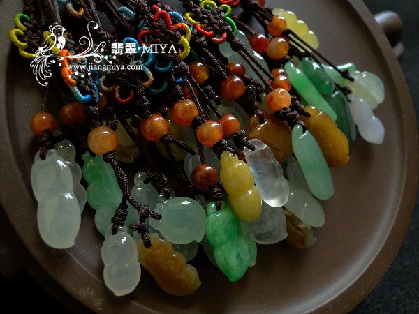 翡翠编制手机链