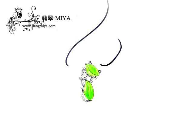 翡翠猫咪设计款式图