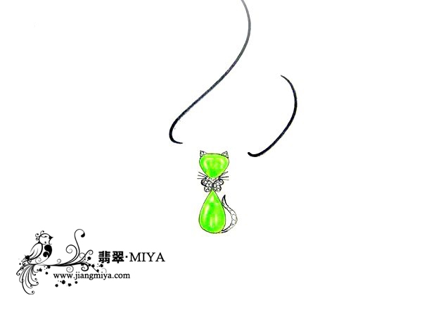 翡翠猫咪设计款式图