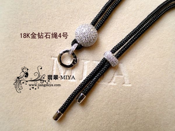 18K金钻石绳，18K金扣，各种款式，接受定制