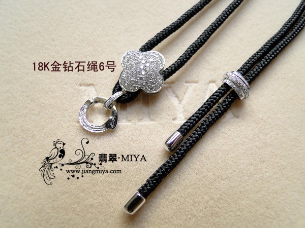 18K金钻石绳，18K金扣，各种款式，接受定制