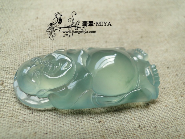 冰玻种蓝水底大站佛