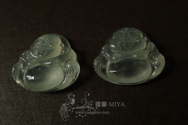 玻璃种强荧光翡翠佛公（可镶嵌）