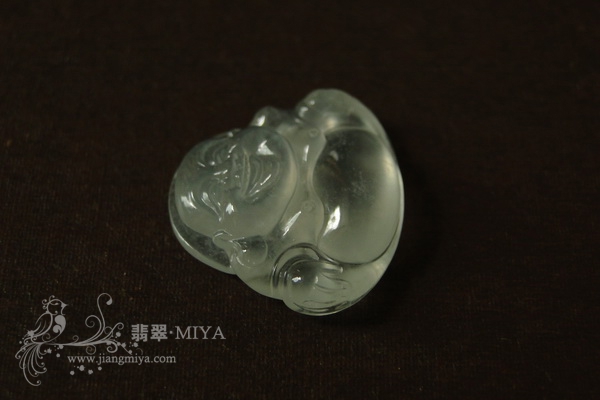 玻璃种强荧光翡翠佛公（可镶嵌）