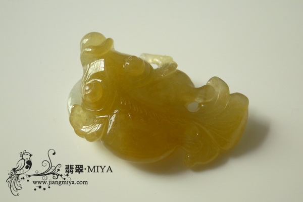 罕见特色美貌冰种黄翡金鱼预定