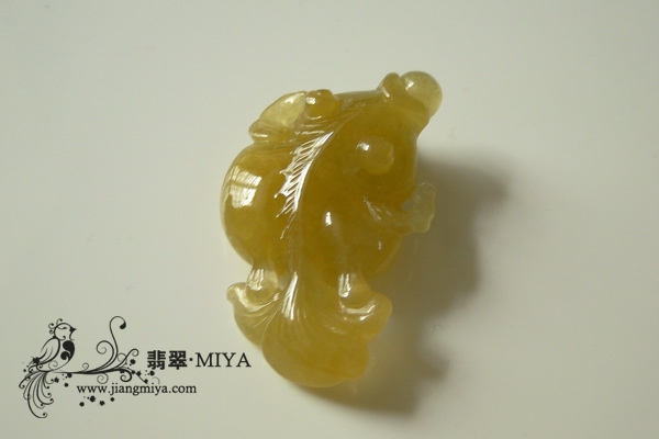 罕见特色美貌冰种黄翡金鱼预定