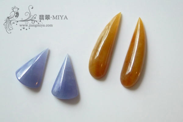 超级特别耳坠裸石蛋面预定,紫色翡翠,黄翡翠