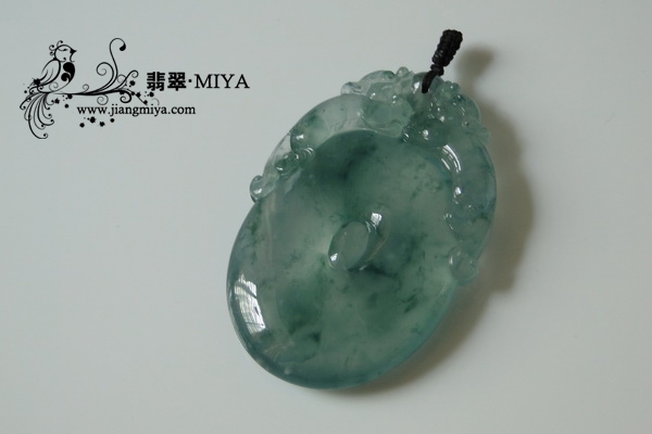 收藏级别厚庄老坑高冰种飘蓝花貔貅守金钱大挂件