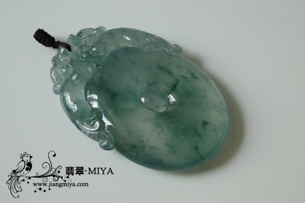 收藏级别厚庄老坑高冰种飘蓝花貔貅守金钱大挂件