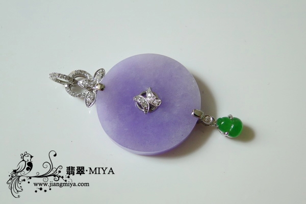 浓紫色翡翠平安扣