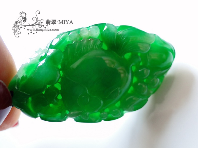 收藏级别翡翠绿荷叶