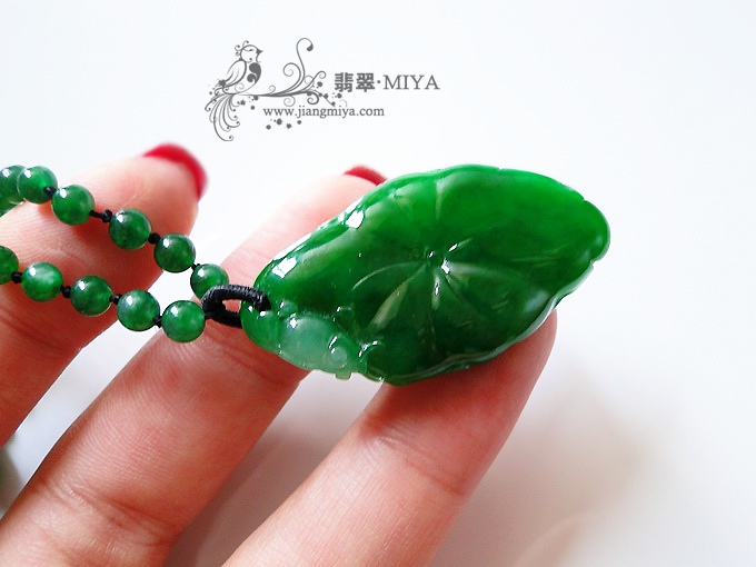 收藏级别翡翠绿荷叶