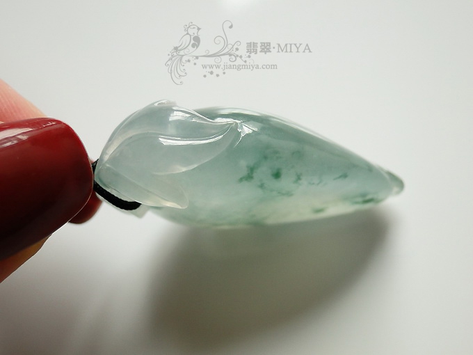 冰种水润喜鹊寿桃挂坠