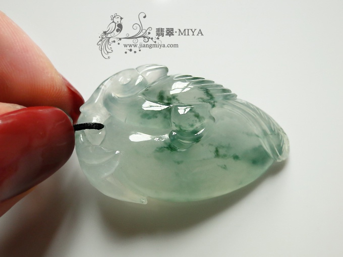 冰种水润喜鹊寿桃挂坠
