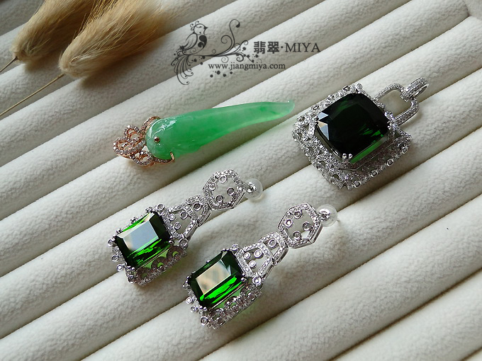 定制出货 翡翠镶嵌精品