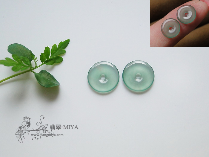 可以做耳坠的翡翠平安扣三对