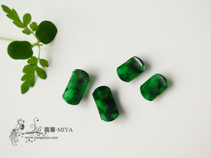 4个小花青戒面