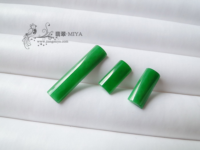 宝石绿长条戒面一组