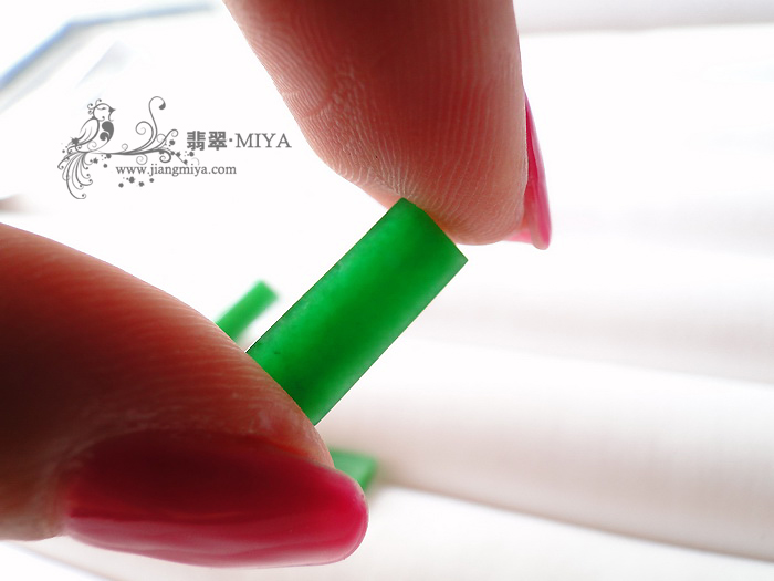 宝石绿长条戒面一组