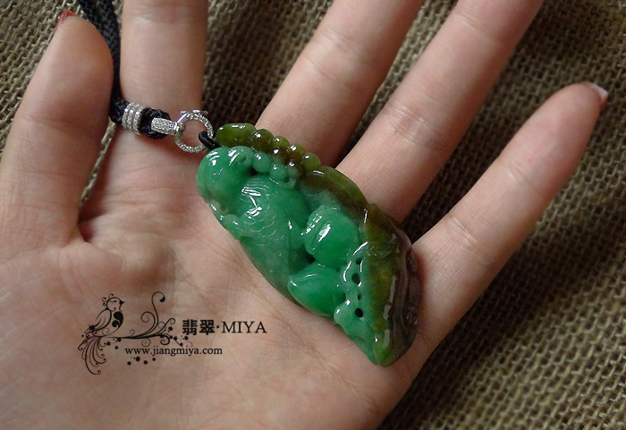 美貌三彩鹦鹉福寿如意挂件
